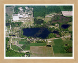 Aerial image of [664] Rock Lake in Montcalm, MI with Natural Wood frame