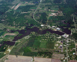 Aerial image of [667] Ross Lake in Gladwin, MI with Canvas Wrap frame