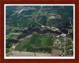 Aerial image of [667] Ross Lake in Gladwin, MI with Cherry Wood frame