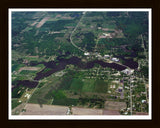 Aerial image of [667] Ross Lake in Gladwin, MI with Black Wood frame