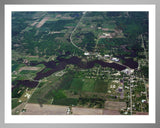 Aerial image of [667] Ross Lake in Gladwin, MI with Silver Metal frame