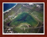 Aerial image of [672] Round Lake in Emmet, MI with Cherry Wood frame