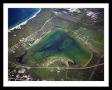 Aerial image of [672] Round Lake in Emmet, MI with Black Metal frame