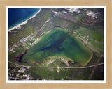 Aerial image of [672] Round Lake in Emmet, MI with Natural Wood frame