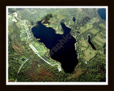 Aerial image of [67] Big Fish Lake in Lapeer, MI with Black Wood frame