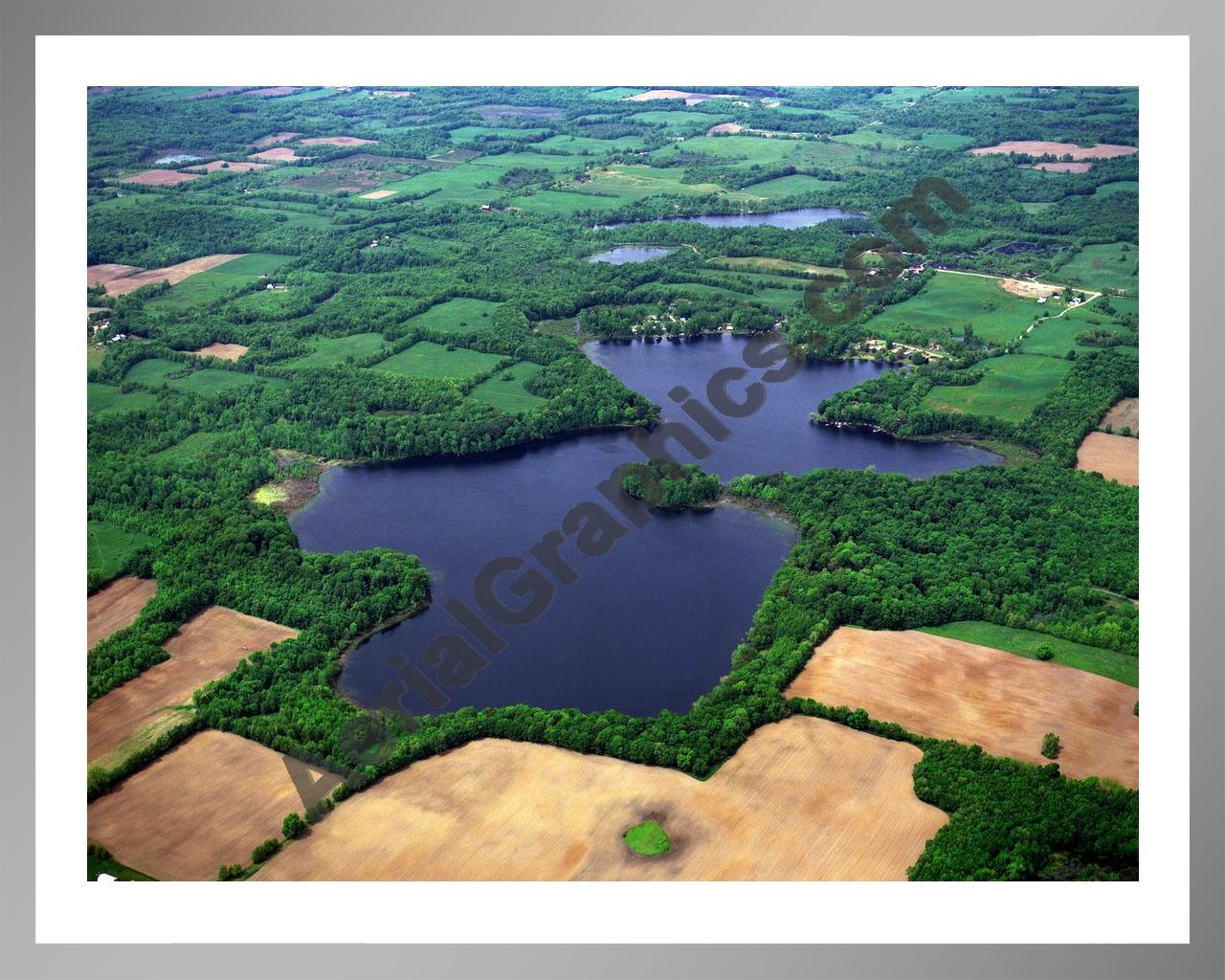 Aerial image of [71] Big Lake in Allegan, MI with Silver Metal frame