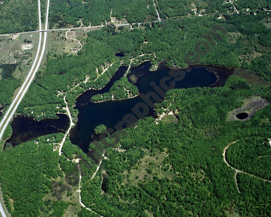Aerial image of [743] Sutherland Lake in Clare, MI with No frame