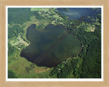 Aerial image of [768] Sugarloaf Lake in Washtenaw, MI with Natural Wood frame