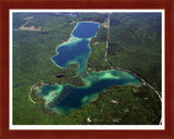 Aerial image of [793] Thumb Lake in Charlevoix, MI with Cherry Wood frame