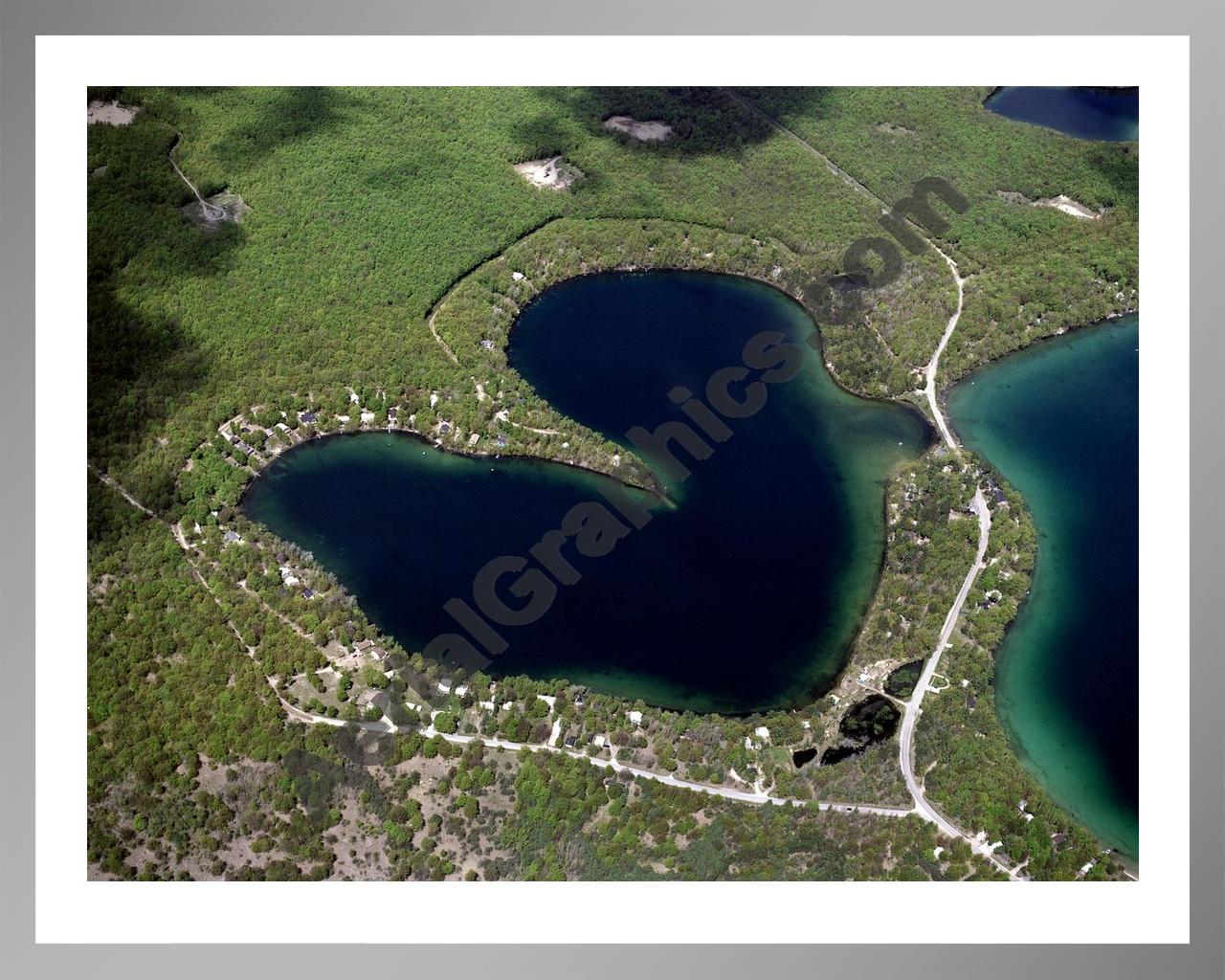 Aerial image of [814] Little Twin Lake in Kalkaska, MI with Silver Metal frame