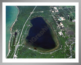 Aerial image of [85] Birch Lake in Antrim, MI with Silver Metal frame