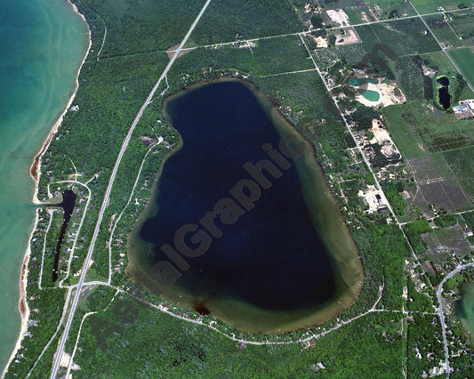 Aerial image of [85] Birch Lake in Antrim, MI with No frame