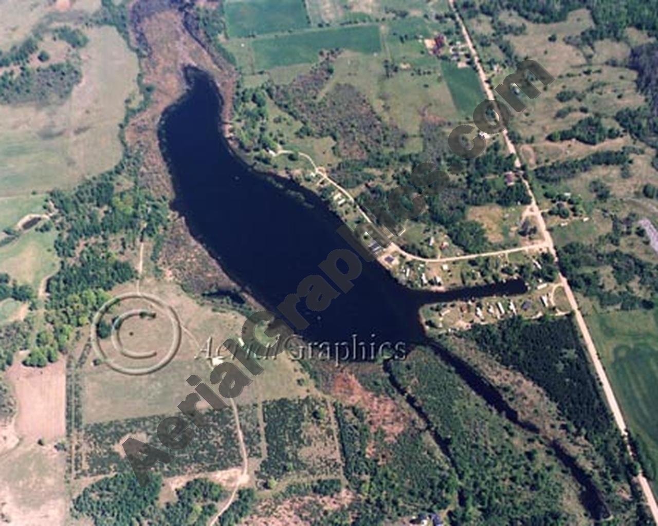 Aerial image of [885] Woods Lake in Osceola, MI with No frame