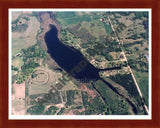 Aerial image of [885] Woods Lake in Osceola, MI with Cherry Wood frame