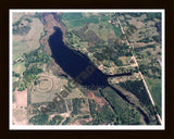 Aerial image of [885] Woods Lake in Osceola, MI with Black Wood frame