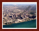 Aerial image of [916] Detroit, Michigan with Cherry Wood frame