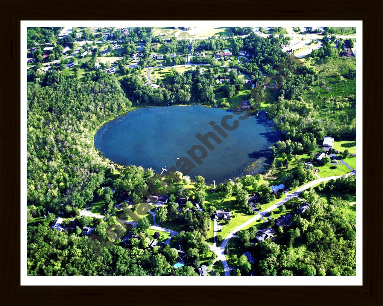 Aerial image of [922] Middleboro Lake with Black Wood frame