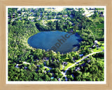 Aerial image of [922] Middleboro Lake with Natural Wood frame