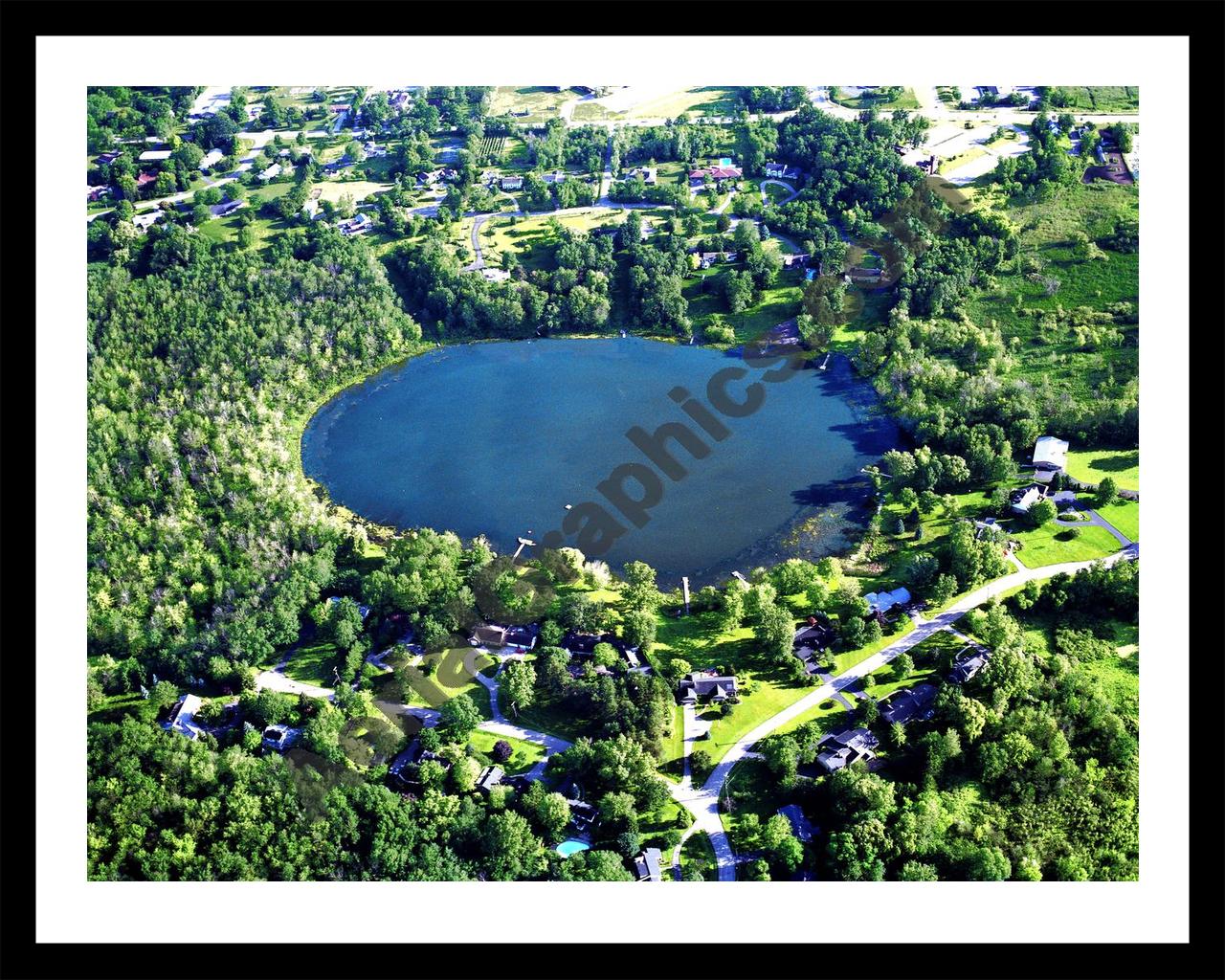 Aerial image of [922] Middleboro Lake with Black Metal frame