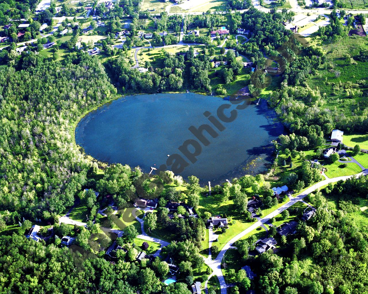 Aerial image of [922] Middleboro Lake with Canvas Wrap frame