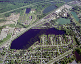 Aerial image of [927] Porter Lake in Kent, MI with Canvas Wrap frame