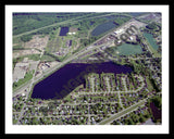 Aerial image of [927] Porter Lake in Kent, MI with Black Metal frame