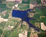 Aerial image of [952] Lake Bel Air in Hillsdale, MI with Canvas Wrap frame