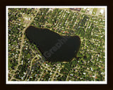 Aerial image of [959] Huntoon Lake in Oakland, MI with Black Wood frame