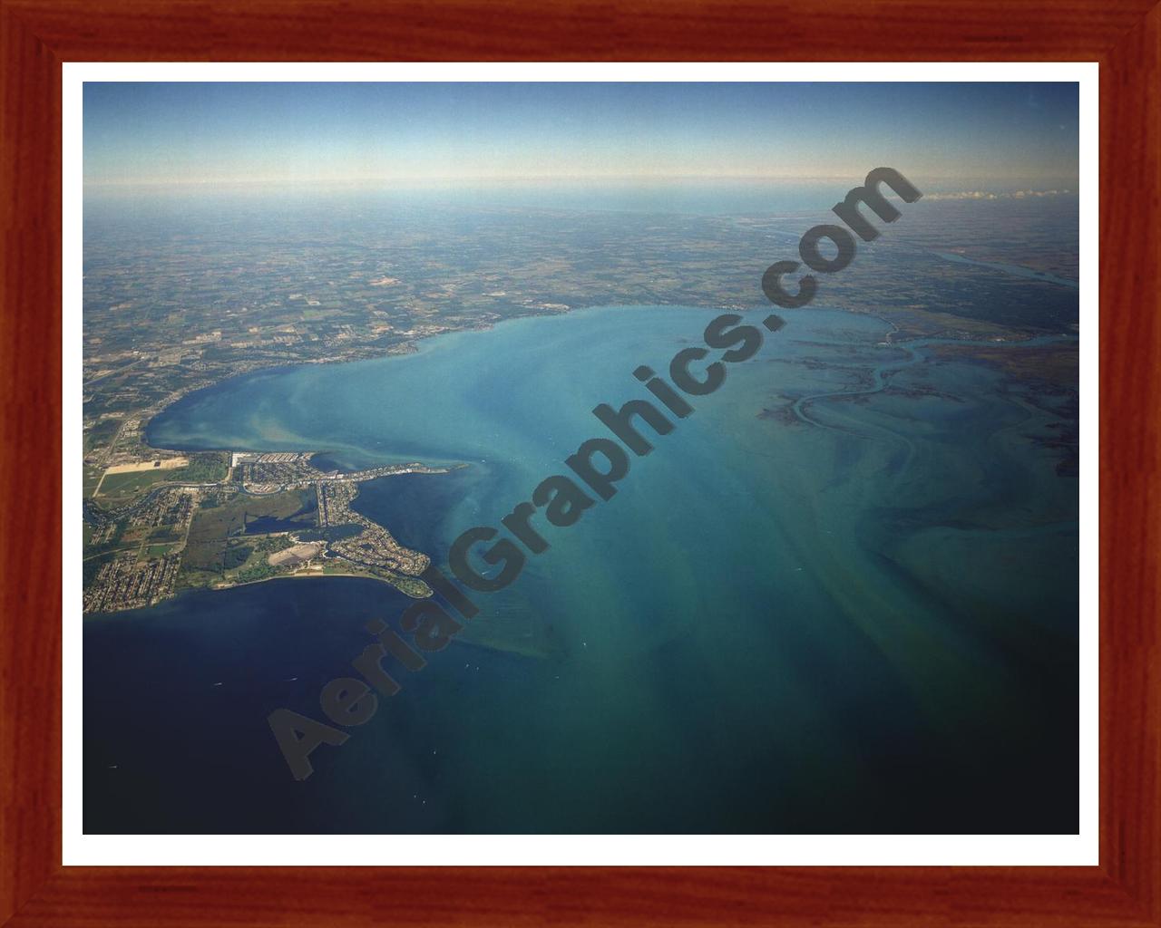 Aerial image of [966] Anchor Bay with Cherry Wood frame