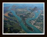 Aerial image of [968] Harsen's Island (S) with Black Wood frame