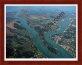 Aerial image of [968] Harsen's Island (S) with Cherry Wood frame