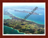 Aerial image of [973] Grand Traverse Bay with Cherry Wood frame