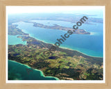 Aerial image of [973] Grand Traverse Bay with Natural Wood frame