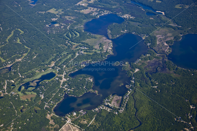 Lake Mecosta and Round Lake in Mecosta County, Michigan