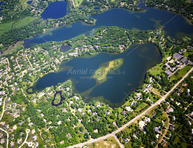 Island Lake in Oakland County, Michigan