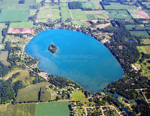 Pleasant lake in Jackson County, Michigan